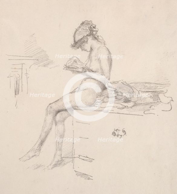 The Little Nude Model Reading, 1890. Creator: James McNeill Whistler (American, 1834-1903).
