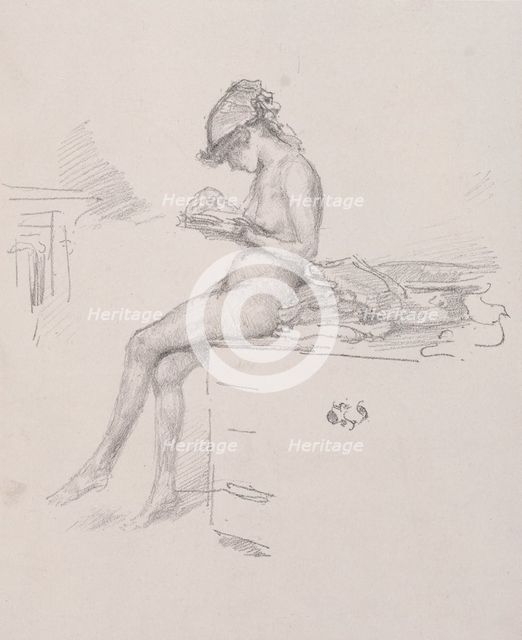 The Little Nude Model Reading, 1890. Creator: James McNeill Whistler (American, 1834-1903).