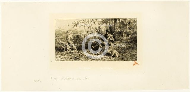 The Little Pig-Keeper, c. 1864. Creator: Charles Emile Jacque.