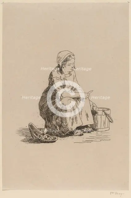 The Little Potato Peeler (La petite peleuse de pommes de terre). Creator: Félicien Rops.