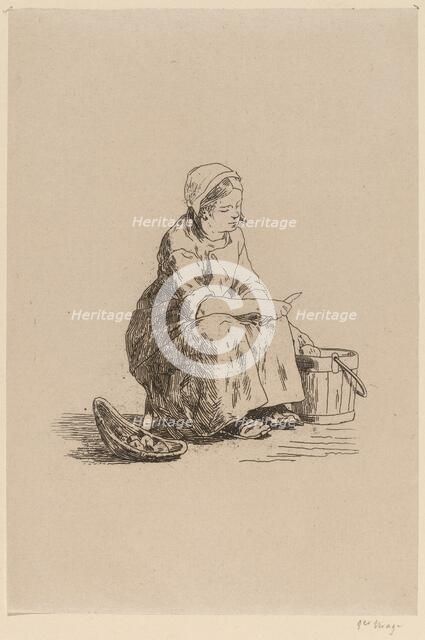 The Little Potato Peeler (La petite peleuse de pommes de terre). Creator: Félicien Rops.