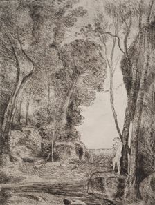 The Little Shepherd, original impression 1855, printed in 1921. Creator: Jean Baptiste Camille Corot (French, 1796-1875)