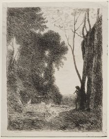 The Little Shepherd, original impression 1855, printed in 1921. Creator: Jean Baptiste Camille Corot (French, 1796-1875)