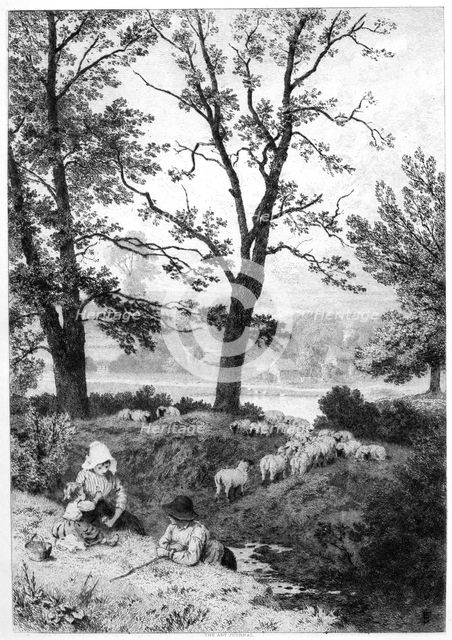 'The Little Shepherds', c1930s.Artist: Birket Foster