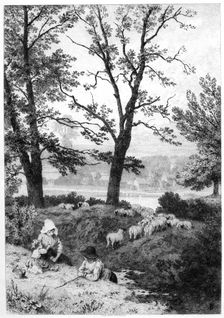 The Little Shepherds c1930s.Artist: Birket Foster