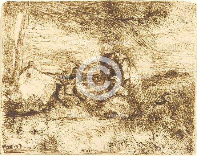 The Little Sister (La Petite Soeur), 1854. Creator: Jean-Baptiste-Camille Corot.