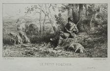 The Little Swineherd. Creator: Charles-Émile Jacque (French, 1813-1894)