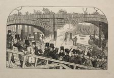 The Living Stream at London Bridge - Under the Bridge, 1863. Creator: George Louis Palmella Busson Du Maurier (British, 1834-1896)