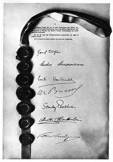 The Locarno Treaty sealed and signed in London, 1st December 1925, (1935)
