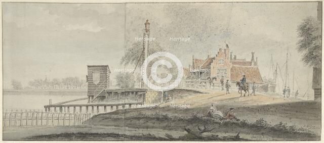 The lock at Spaarndam, 1775. Creator: Hendrik Spilman.
