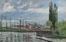The Lock at Pontoise, 1872. Creator: Camille Pissarro (French, 1830-1903)