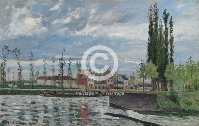 The Lock at Pontoise, 1872. Creator: Camille Pissarro (French, 1830-1903).