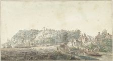 The lock at the Grebbe between Rhenen and Wageningen, 1749. Creator: Jacob van Liender