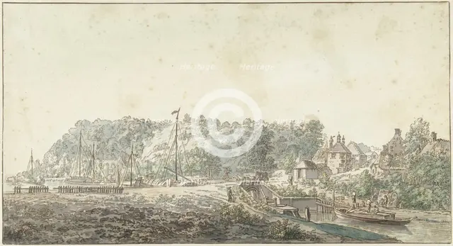 The lock at the Grebbe between Rhenen and Wageningen, 1749. Creator: Jacob van Liender.