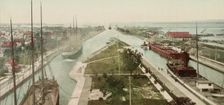 The Locks, Sault Ste. Marie, Michigan, ca 1900. Creator: Unknown