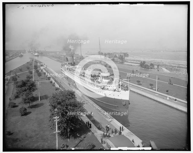 The Locks, Saulte [sic] Ste. Marie, Mich., between 1900 and 1907. Creator: Unknown.