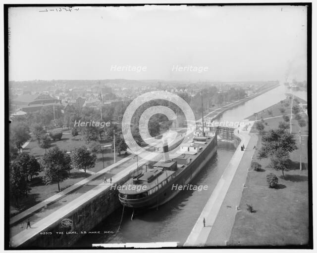 The Locks, S.S. Marie, Mich., c1908. Creator: Unknown.