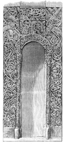 The Loan Collection, South Kensington Museum: doorway carved in pine-wood, (Russian), 1868. Creator: Unknown