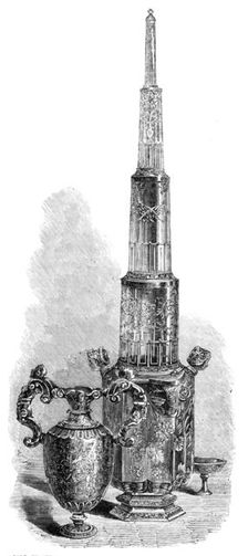 The Loan Collection, South Kensington Museum: rock crystal vase and table ornament, (German), 1868. Creator: Unknown