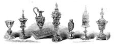 The Loan Collection, South-Kensington: Chalice, cups, ewer, pyx, 1862. Creator: Unknown
