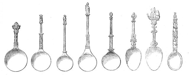 The Loan Collection, South-Kensington: Silver and silver-gilt spoons, 1862. Creator: Unknown.