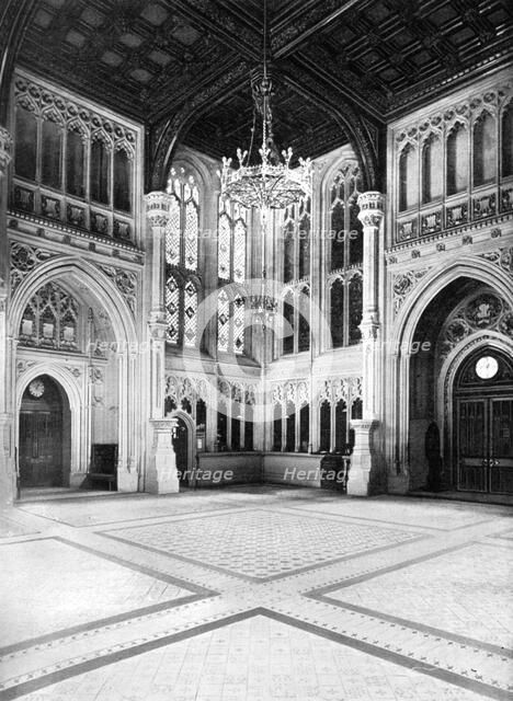 The Lobby, House of Commons, Westminster, London, c1905.Artist: WS Campbell