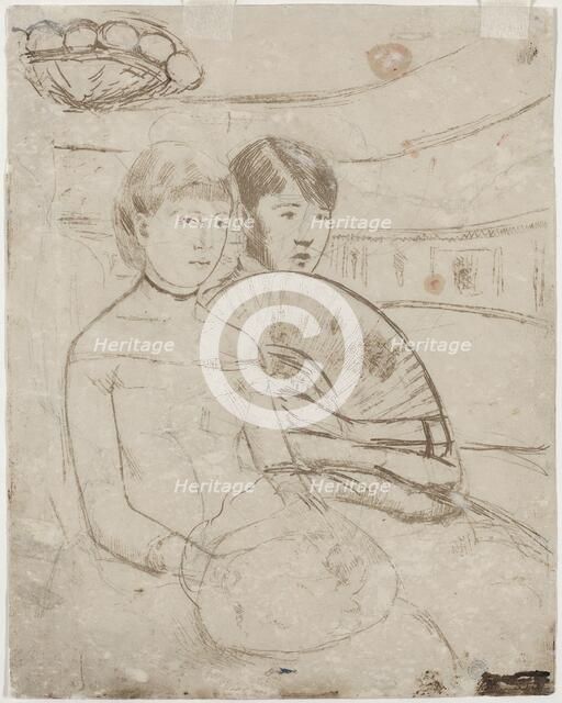 The Loge [verso], 1882. Creator: Mary Cassatt.