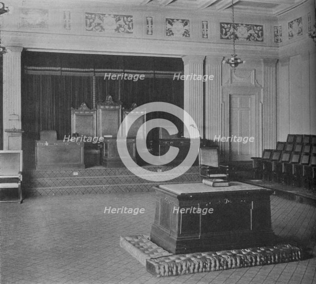 The Lodge Room, showing decorative frieze, Masonic Temple, Birmingham, Alabama, 1924. Artist: Unknown.
