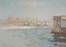 The Loing And The Mills Of Moret, Snow Effect, 1891. Creator: Alfred Sisley