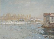 The Loing And The Mills Of Moret, Snow Effect, 1891. Creator: Alfred Sisley