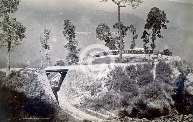 'The loop at "Agony Point" at Tindharia on the Darjeeling Himalayan Railway', 1880s. Creator: Unknown.