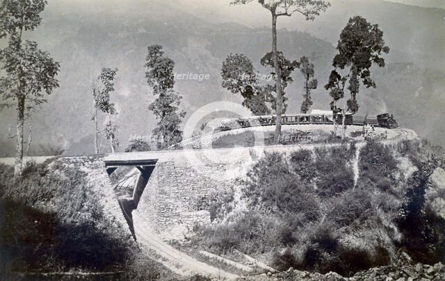'The loop at Agony Point at Tindharia on the Darjeeling Himalayan Railway', 1880s. Artist: Unknown