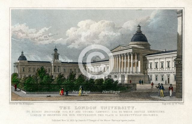 'The London University', 1828. Artist: W Wallis