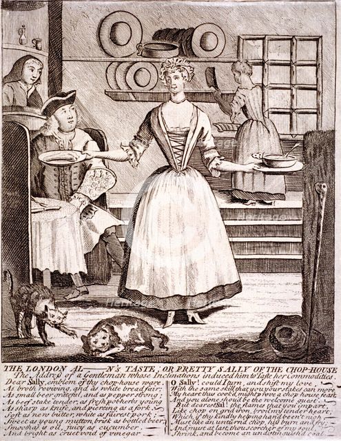 'The London al - n's taste, or pretty Sally of the chop-house', 1750. Artist: Anon