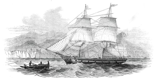 The London and Madeira packet brig "Dart", entering Funchal Roads, 1845. Creator: Unknown.