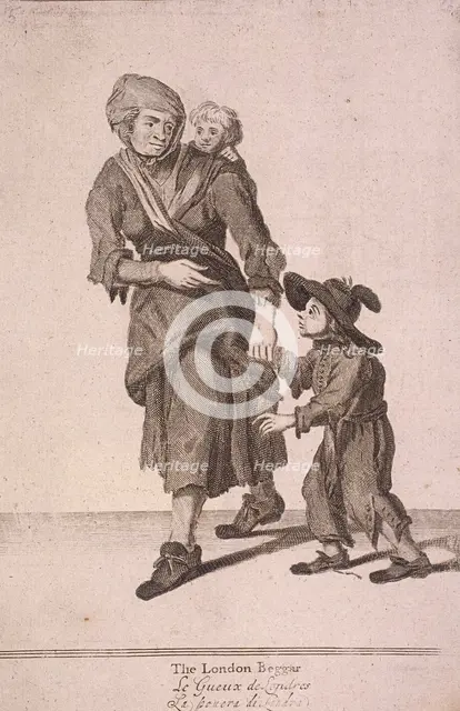 'The London Beggar', Cries of London, (c1688?). Artist: Anon