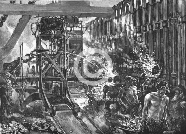 'The London Gas Supply; Sketches showing Method of Manufacture; Interior of Retort House', 1891. Creator: Unknown.