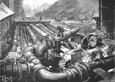 'The London Gas Supply; Sketches showing Method of Manufacture; The Condensers 1891. Creator: Unknown