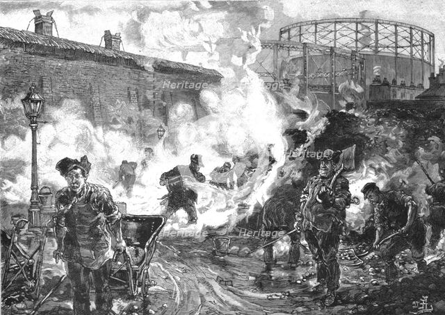 'The London Gas Supply; Sketches showing Method of Manufacture; The Coke Ground', 1891. Creator: Unknown.