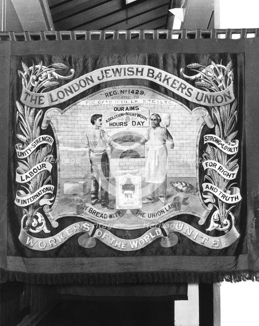The London Jewish Bakers' Union Banner, (c1900?). Creator: Unknown.