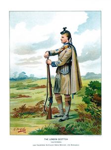 The London Scottish c1890.Artist: Geoffrey Douglas Giles