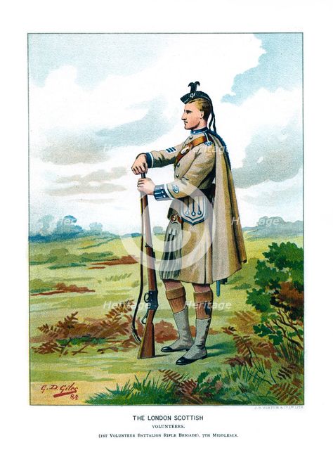 'The London Scottish', c1890.Artist: Geoffrey Douglas Giles