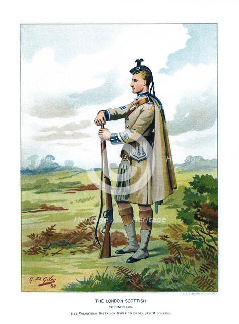'The London Scottish', c1890.Artist: Geoffrey Douglas Giles