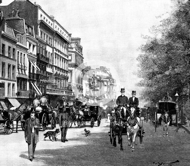The London Season: Piccadilly, 1895. Creator: P Naumann.