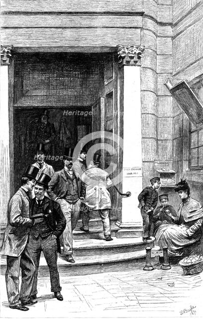 ''The London Stock Exchange - The Entrance in Chapel Court', 1891. Creator: William Lockhart Bogle.