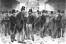 'The London Stock Exchange -- Well Known Faces in the Consol Market 1891. Creator: William Lockhart Bogle