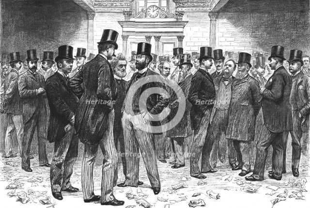''The London Stock Exchange -- Well Known Faces in the Consol Market', 1891. Creator: William Lockhart Bogle.