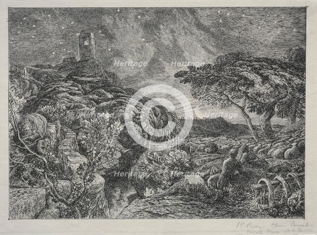The Lonely Tower, 1879. Creator: Samuel Palmer (British, 1805-1881).