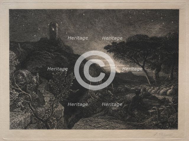 The Lonely Tower. Creator: Samuel Palmer (British, 1805-1881).