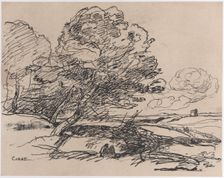 The Lonely Tower (La Tour isolée), 1871. Creator: Jean-Baptiste-Camille Corot